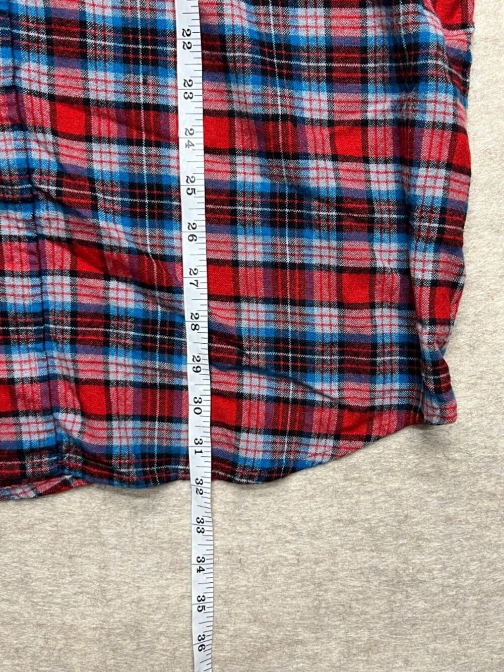 Vintage Outdoor Exchange Red Plaid Flannel Shacket Shirt Button Down Men XL Tall - Picture 9 of 9